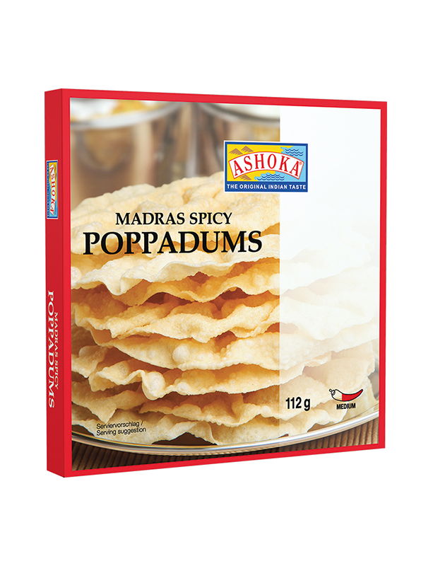 Ashoka Poppadums Madras Spicy -112g